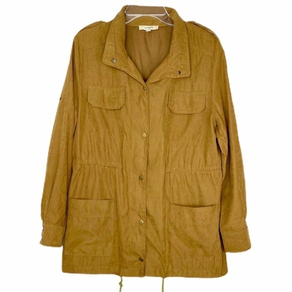 Umgee Golden Tan Cotton Blend Utility Jacket Size Medium - Picture 1 of 9